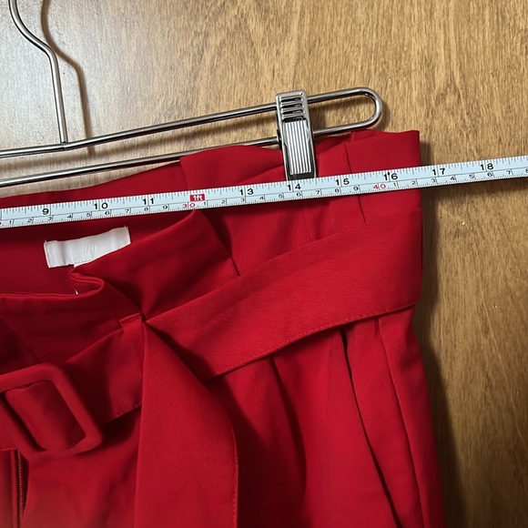 H&M Red Belted Pleated Trouser size 16 - Picture 9 of 11